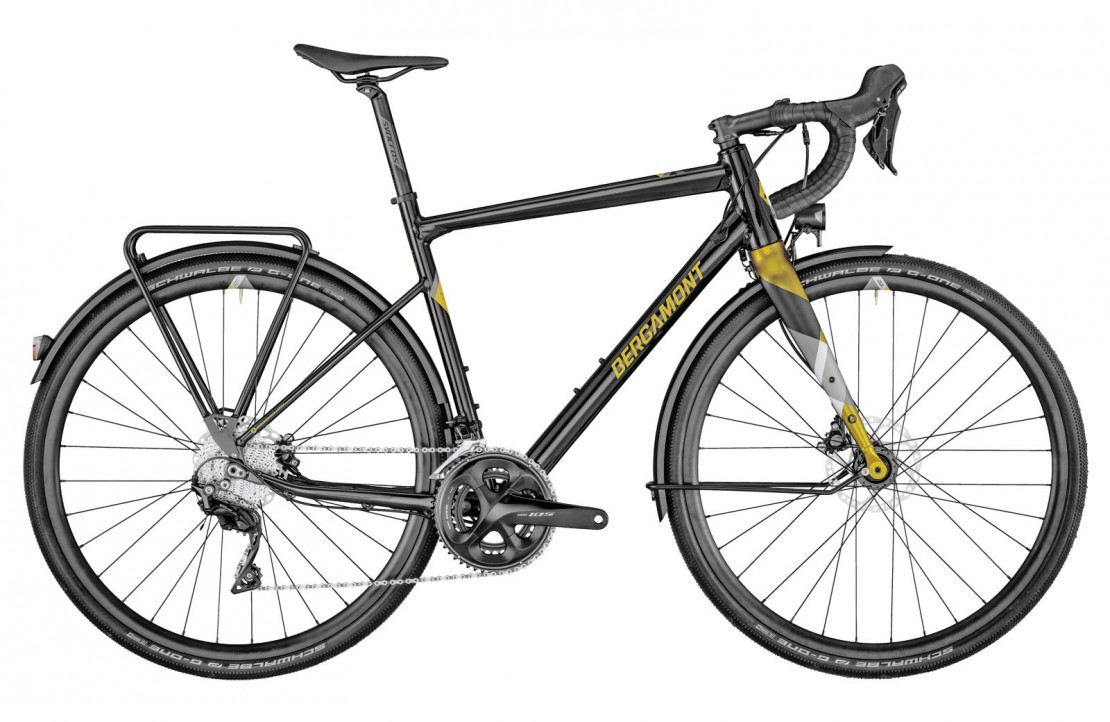 black and gold road bike