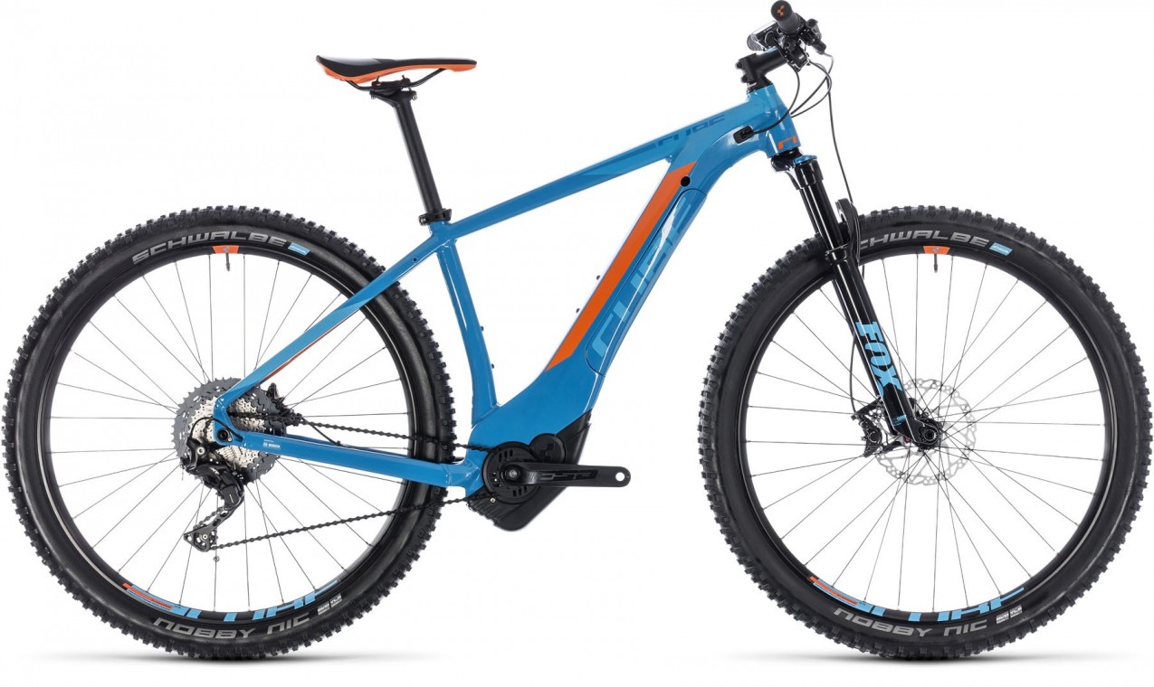 cube mountain bike blue and orange