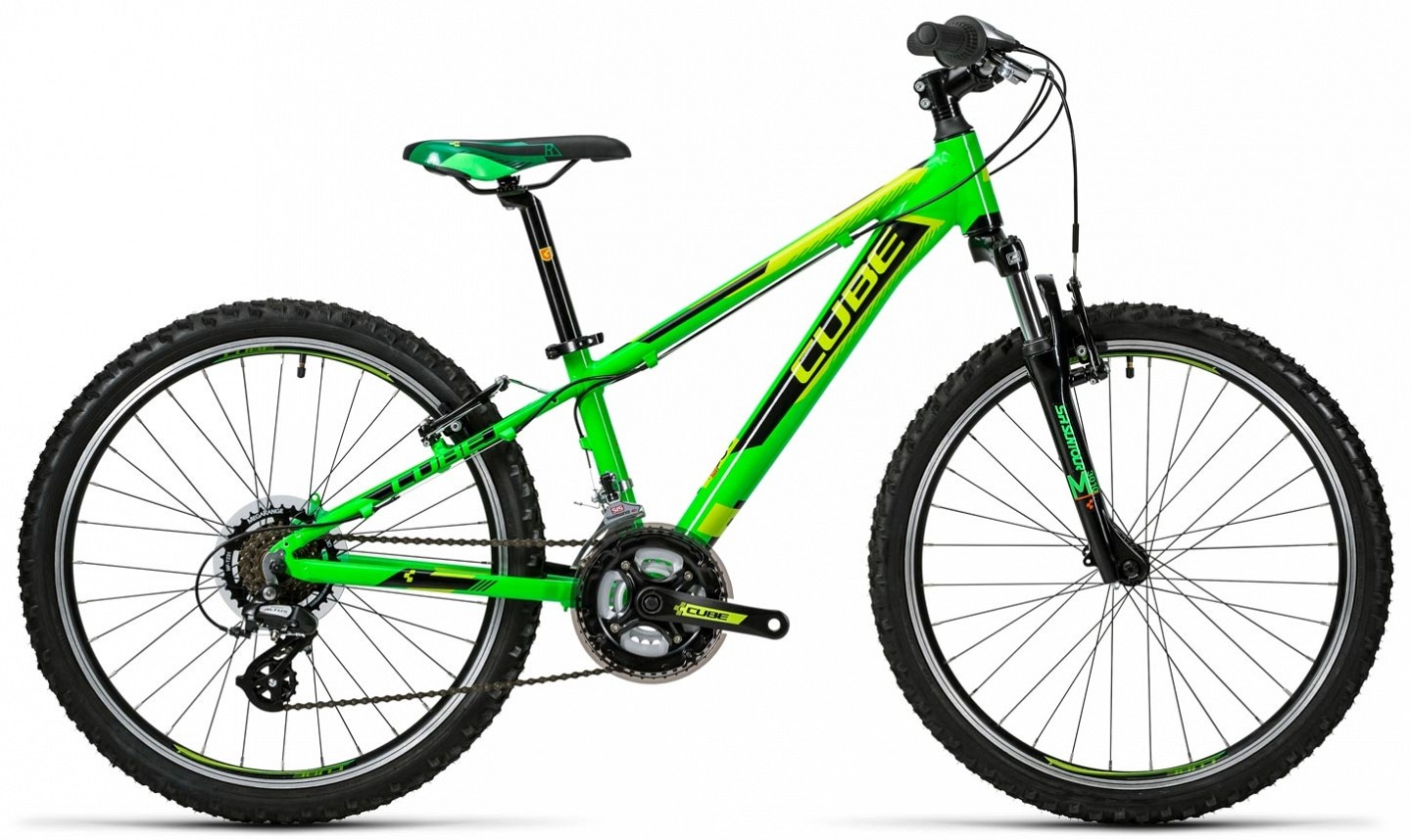 black and green cube bike