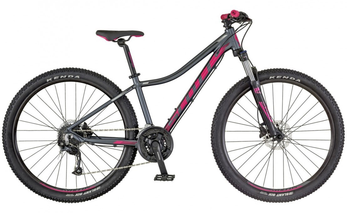 black and pink mountain bike